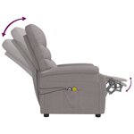 vidaXL Fauteuil électrique de massage Taupe Tissu