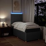 vidaXL Sommier à lattes de lit avec matelas Gris foncé 100x200cm Tissu