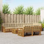 vidaXL Ensemble de canapés d'extérieur 9 Pièces Naturel et Beige