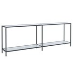 vidaXL Table console Blanc 220x35x75 5 cm Verre trempé