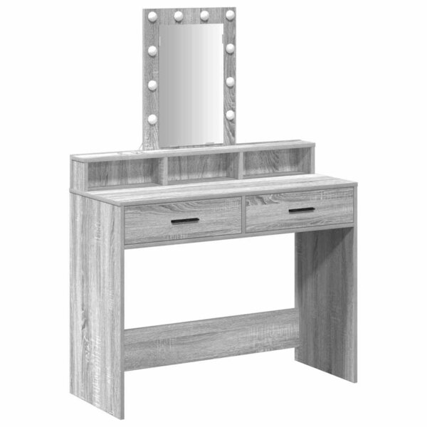 vidaXL Table de Toilette Gris 100 x 41 x 140 cm Bois d'ingénierie