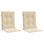 vidaXL Coussins de chaise de jardin à dossier bas lot de 2 beige