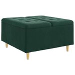 vidaXL Pouf de rangement Vert foncé 80 x 80 x 45 cm Velours