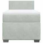 vidaXL Sommier à lattes de lit et matelas Gris clair 90x200 cm Velours