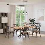 vidaXL Pied de table à manger en forme d'araignée  noir  120 x 68 x (72-73) cm  acier