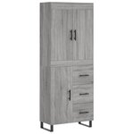 vidaXL Buffet haut Sonoma gris 69 5x34x180 cm Bois d'ingénierie