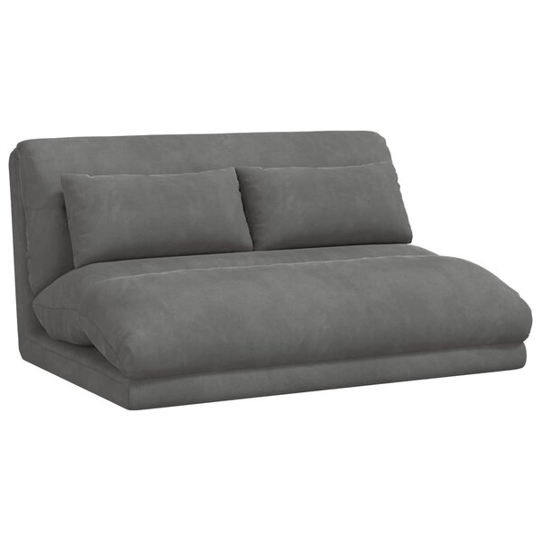 vidaXL Fauteuil de sol ajustable Gris foncé Velours