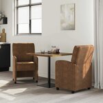 vidaXL Chaises de Salle à Manger avec Roues 2 pc Simili cuir suédé