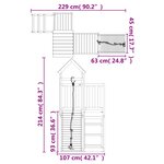 vidaXL Maisonnette de jeu avec mur d'escalade bois de pin imprégné