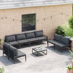 vidaXL Ensemble de canapé de jardin Anthracite Acier