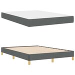 vidaXL Lit à ressorts avec matelas Gris foncé 140 x 190 cm tissu