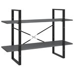 vidaXL Bibliothèque à 2 niveaux Gris 100x30x70 cm Bois de pin massif