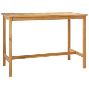 vidaXL Table de bar Naturel 150 x 75 x 105 cm Bois de teck massif