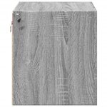 vidaXL Table de chevet murale avec lumières LED sonoma gris