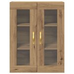 Placard mural vidaXL avec portes en verre Chêne artisan 69 5x34x90 cm