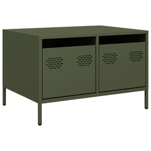 vidaXL Meuble TV vert olive 68x50x43 5 cm acier laminé à froid