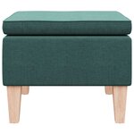 vidaXL Tabouret avec pieds en bois Vert foncé Tissu