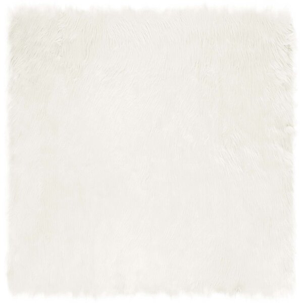 vidaXL Tapis en fausse Tafalla Blanc 200 x 200 cm Polyester