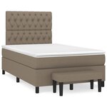 vidaXL Sommier à lattes de lit avec matelas Taupe 120x200 cm Tissu