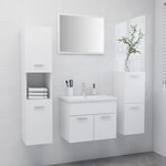 Vidaxl ensemble de meubles de salle de bain blanc aggloméré