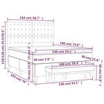 vidaXL Sommier à lattes de lit avec matelas Gris foncé 140x190cm Tissu