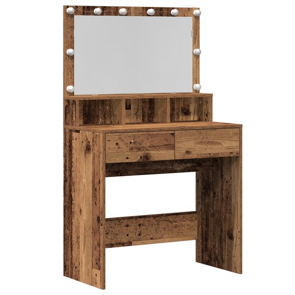 vidaXL Table de Toilette Vieux bois Panneau de particules