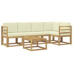 vidaXL Ensemble de canapés d'extérieur 6 pc Blanc et crème