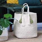 Panier en coton touareg - blanc cassé