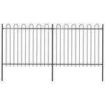 vidaXL Clôture de jardin avec dessus en cerceau Acier 3 4 x 1 5 m Noir