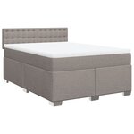 vidaXL Sommier à lattes de lit avec matelas Taupe 140x200 cm Tissu