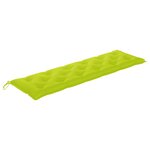 vidaXL Banc de jardin avec coussin vert vif 175 cm Bois de teck massif