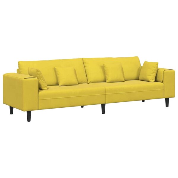 vidaXL Canapé avec coussin Jaune 250 x 77 x 76 cm Velours