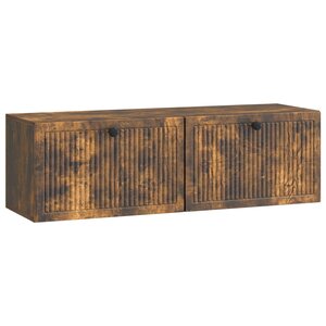 vidaXL Meuble TV mural Chêne fumé 98 x 31 x 30 cm Bois d'ingénierie