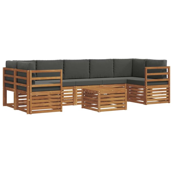 vidaXL Ensemble de canapés d'extérieur 8 pc Naturel et Anthracite