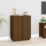 vidaXL Buffet Marron miel 60x35x80 cm Bois massif de pin