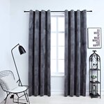 vidaXL Rideaux occultants et anneaux 2Pièces Velours Anthracite 140x175cm