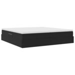 vidaXL Lit avec rangement et matelas Noir 200 x 200 cm Velours