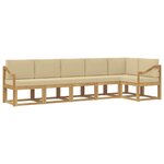vidaXL Ensemble de canapés d'extérieur 6 Pièces Blanc et Beige Polyester