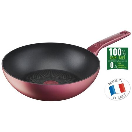 Tefal g2731902 daily chef wok 28cm  induction  résistante  antiadhésive  facile a nettoyer  saine  fabriquée en france