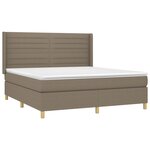 vidaXL Sommier à lattes de lit matelas et LED Taupe 160x200 cm Tissu