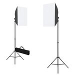 vidaXL Kit de studio photo avec boîtes à lumière et toile de fond