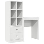 vidaXL Bureau avec tiroir avec étagère avec stockage 2 Pièces Blanc