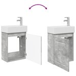 vidaXL Meuble de salle de bain avec robinet Gris béton