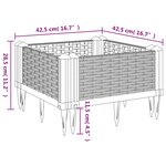 vidaXL Jardinière avec piquets marron 42 5x42 5x28 5 cm PP