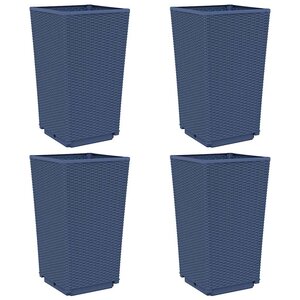vidaXL Jardinières 4 Pièces bleu gris 32 5x32 5x57 cm PP