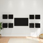 vidaXL Meuble TV mural 8 Pièces Chêne noir 30 5 x 30 x 30 cm