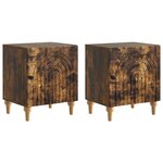 vidaXL Cabinet de chevet 2 Pièces Chêne fumé 43 x 34 5 x 50 cm
