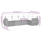vidaXL Salon de jardin avec coussins 5 Pièces beige résine tressée