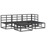 vidaXL Ensemble de canapé de jardin 5 Pièces Noir 70 x 70 x 32 cm