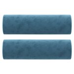 vidaXL Canapé 2 places avec oreillers décoratifs bleu 120 cm velours